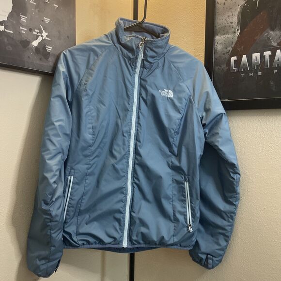 The North Face Womens Jacket Windbreaker Blue Full Zip Pockets Small - Picture 1 of 12